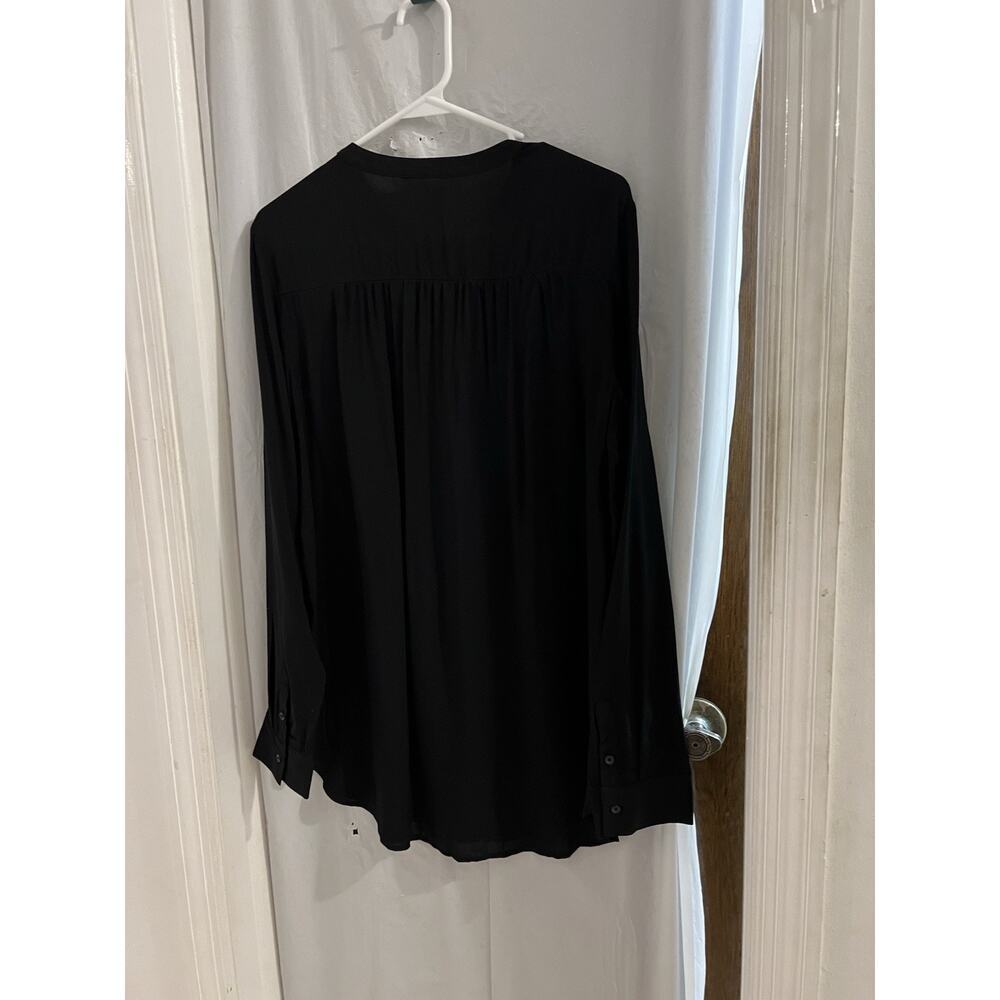 Old Navy Black Long Sleeve Tunic Shirt Sz L NWT Goth Classic Peasant Boho - Picture 5 of 6